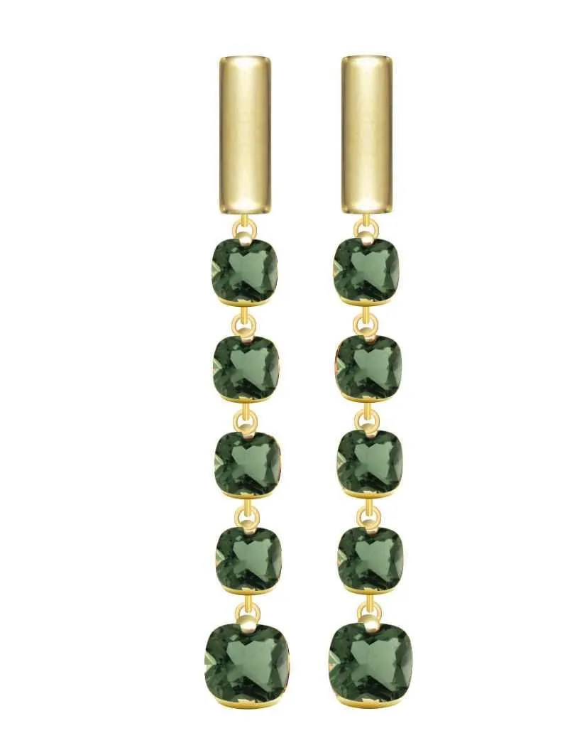 Pitti and Sisi Rainbow earrings 925 silver finish pvd gold yellow green quartz or 9597g/069