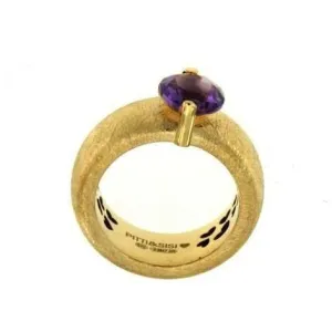 Pitti and Sisi Rainbow ring 925 silver finish pvd yellow gold quartz purple an 8583g/086