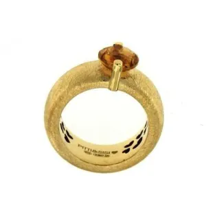 Pitti and Sisi Rainbow ring silver 925 Finish Pvd Gold Yellow Quartz Cognac An 8583g/087