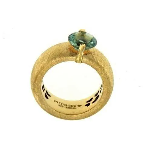 Pitti and Sisi Rainbow ring silver 925 Finish Pvd Gold Yellow Quartz green an 8583g/069