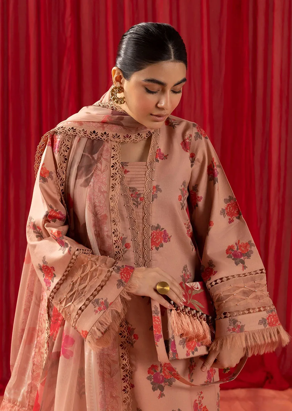 PL-V03 - Coral Peach - Readymade - Sheen Prints by by Alizeh 2024