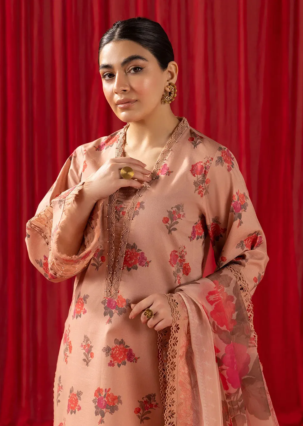PL-V03 - Coral Peach - Readymade - Sheen Prints by by Alizeh 2024