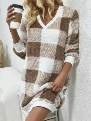 Plaid Long Sleeve Dress