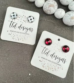 Plaid Stud Earrings- Two colors