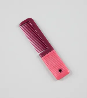 Plastic Mane Comb with Handle - Small Wine & Fuchsia