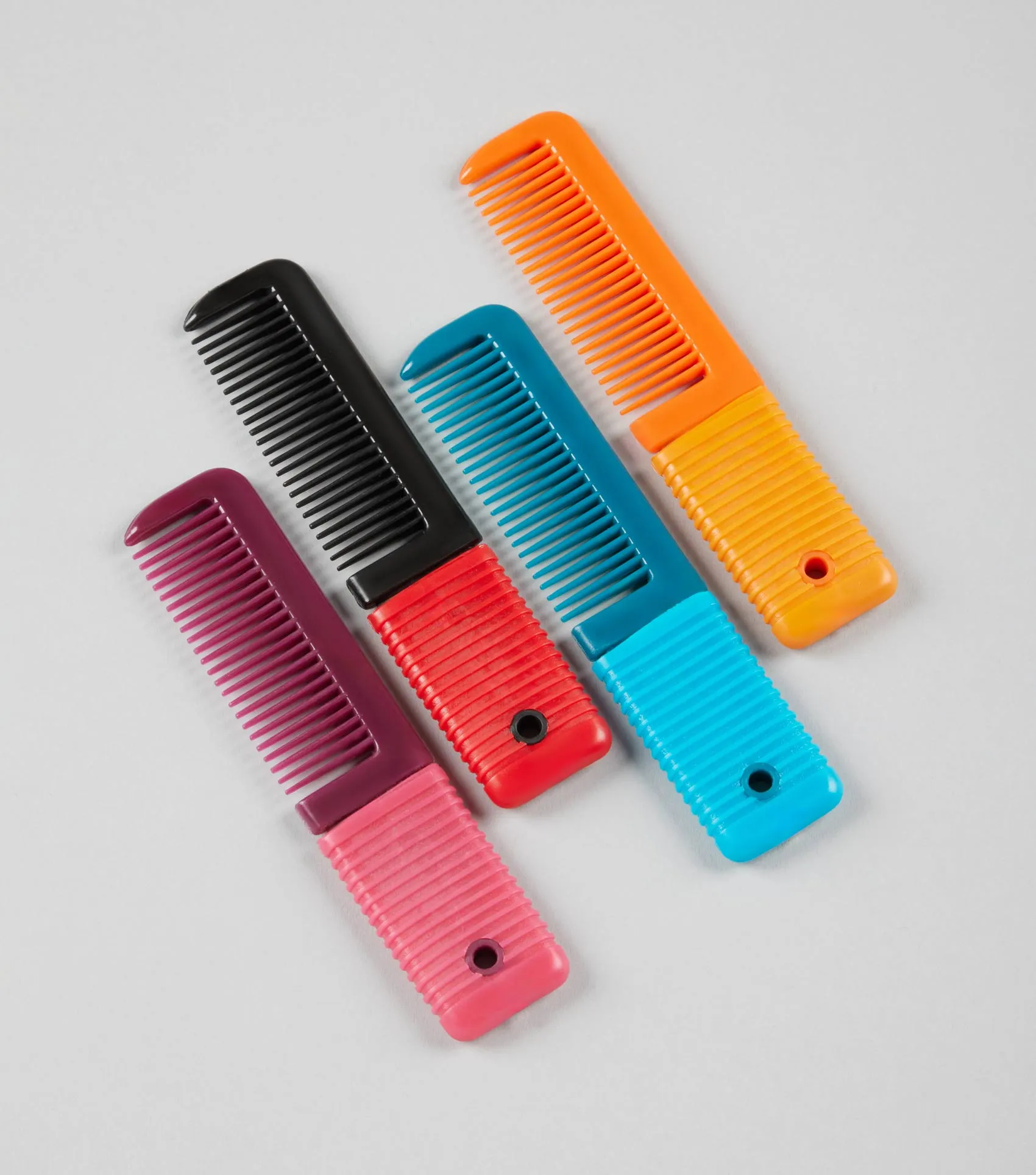 Plastic Mane Comb with Handle - Small Wine & Fuchsia