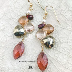 Playful Kaleidoscope Gems Mix Shape Earrings