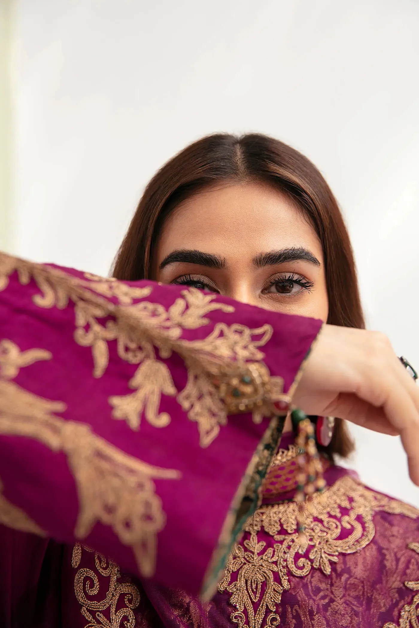 Plum Embroidered Salwar Suit Luxury Pakistani Salwar Kameez Dupatta