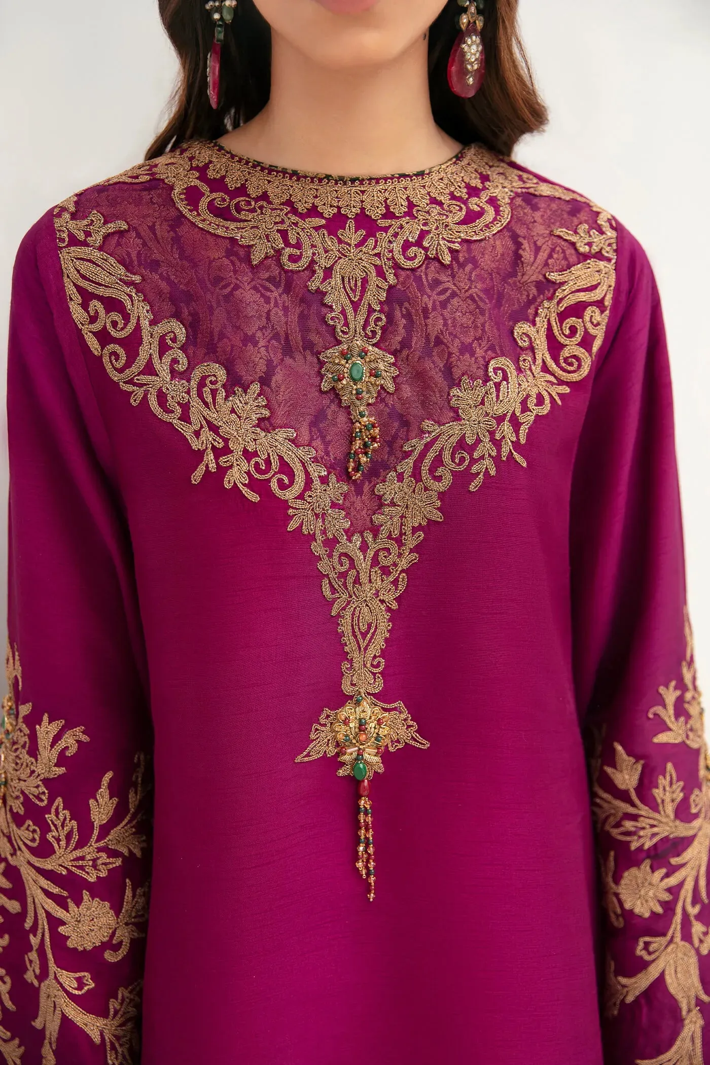 Plum Embroidered Salwar Suit Luxury Pakistani Salwar Kameez Dupatta