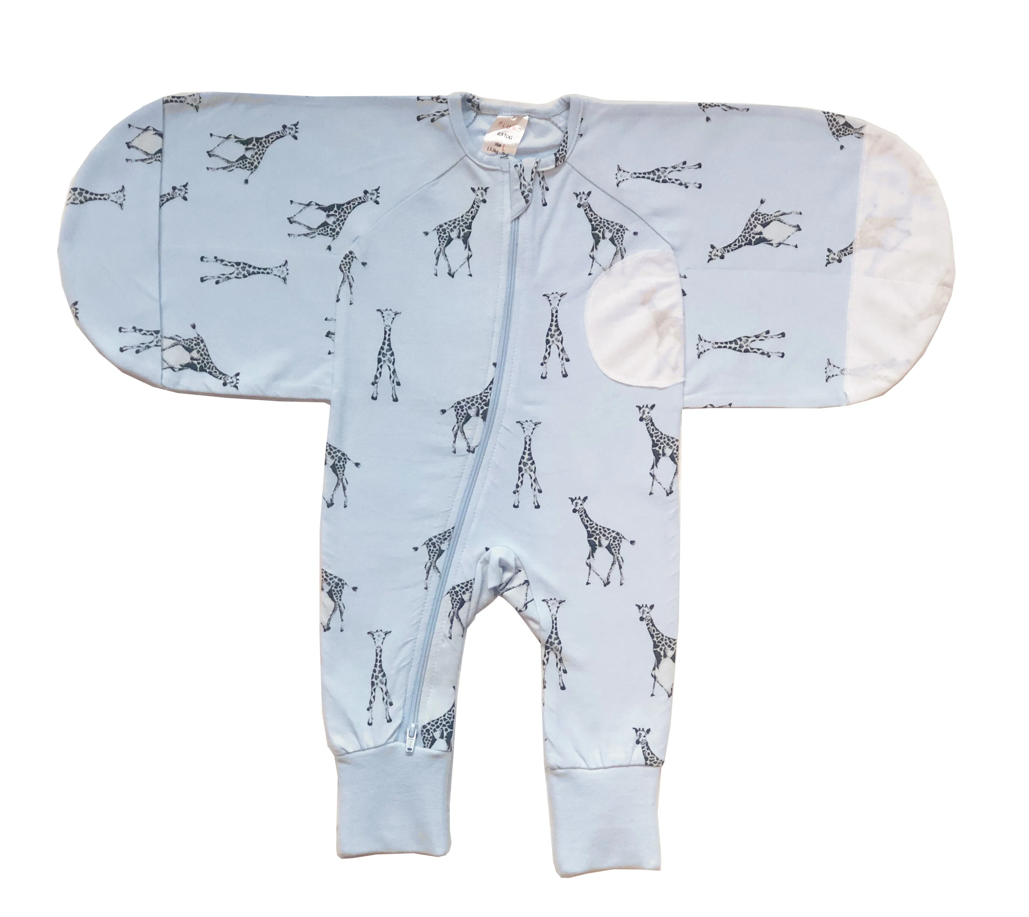 Plum Sketch Giraffe 1.0 TOG Swaddle Suit