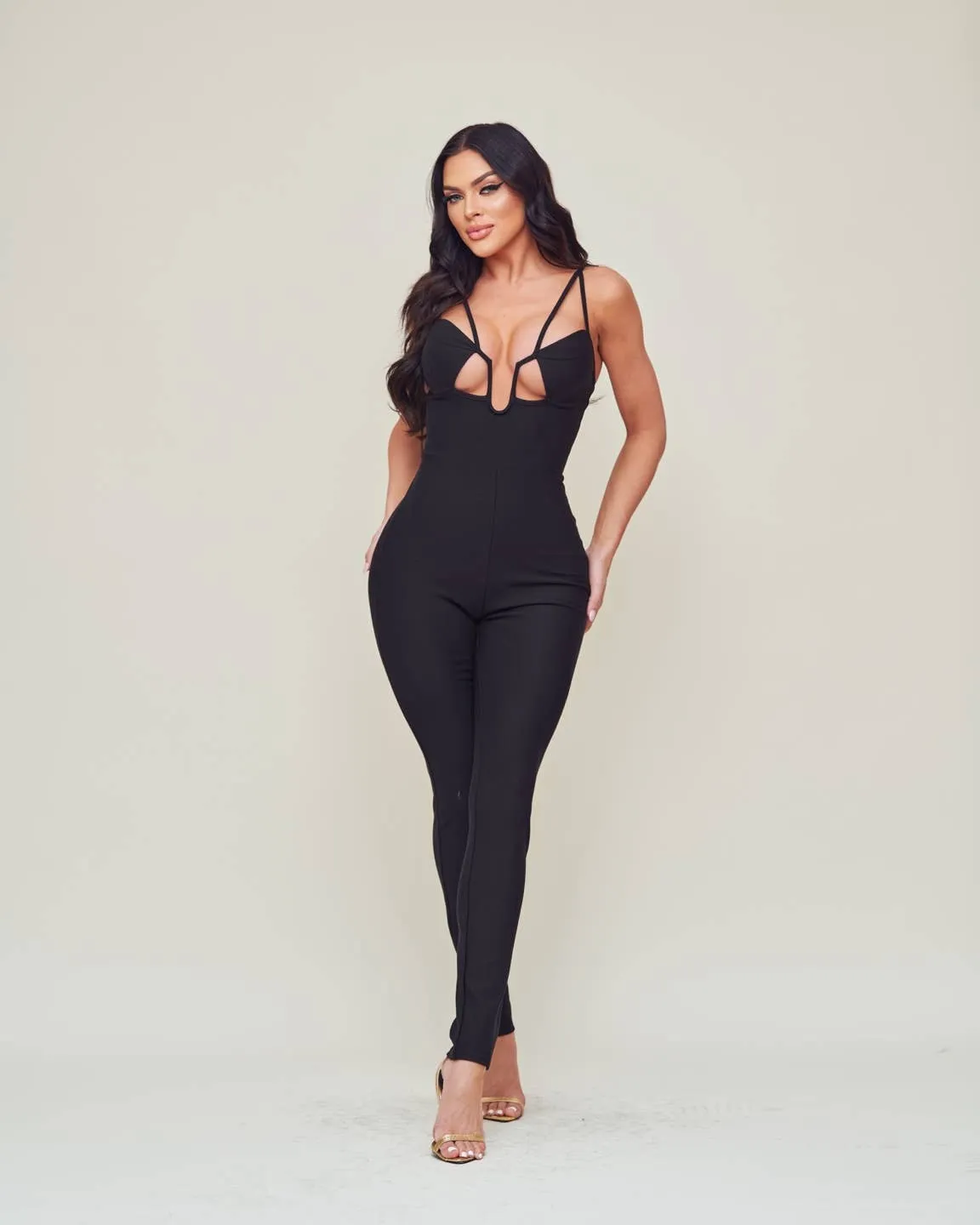 Plunge V-Neck Jumpsuiit
