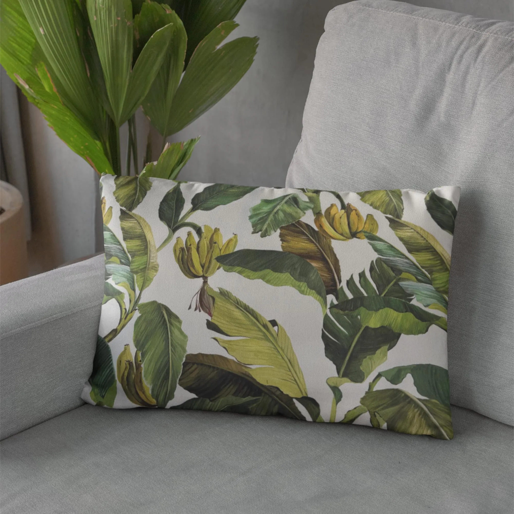 Plutus Green Beige Garden Bliss Floral Luxury Throw Pillow