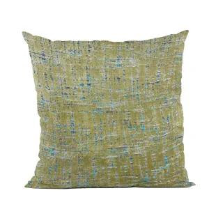Plutus Luxe Aurora Textured Olive Blue Velvet Luxury Throw Pillow