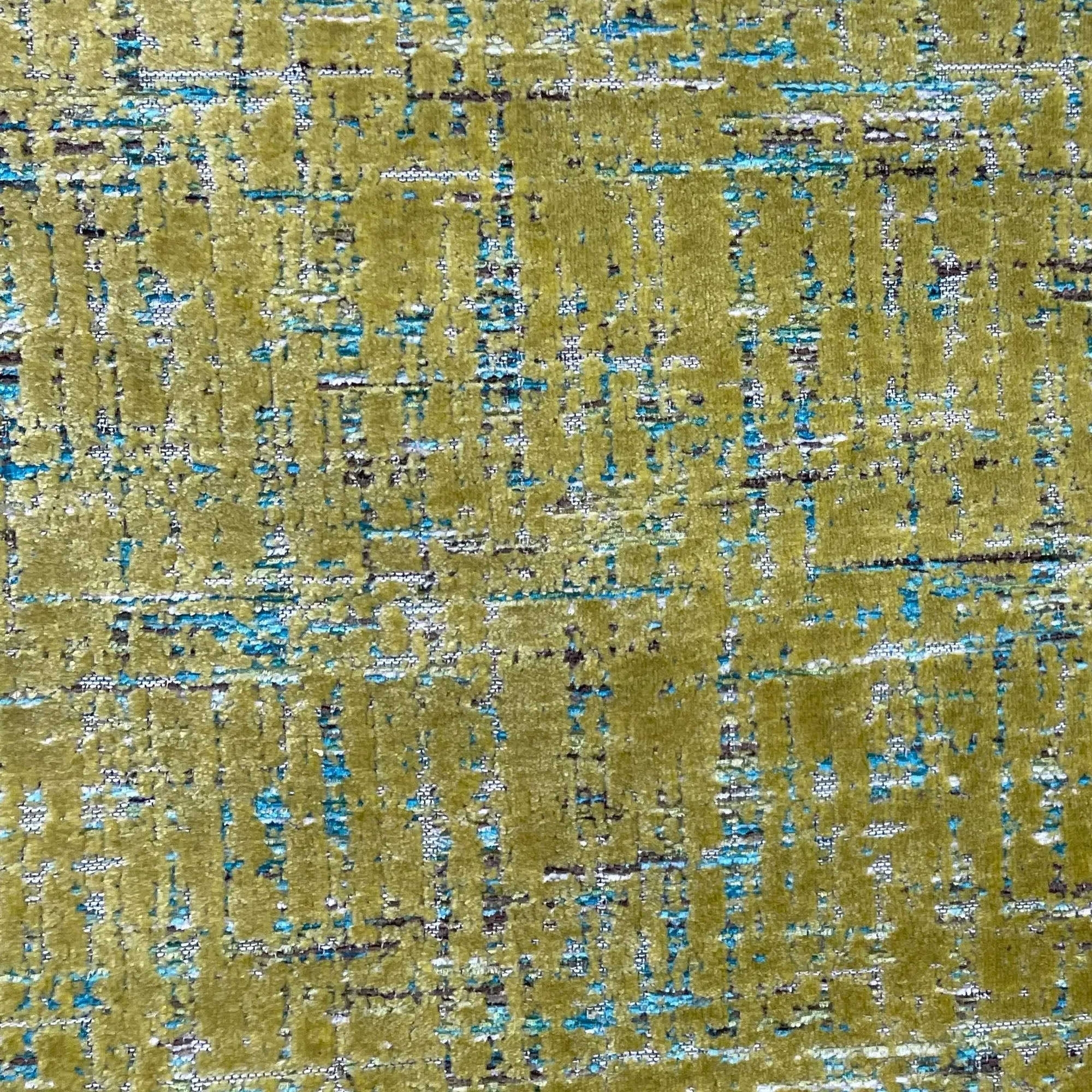 Plutus Luxe Aurora Textured Olive Blue Velvet Luxury Throw Pillow