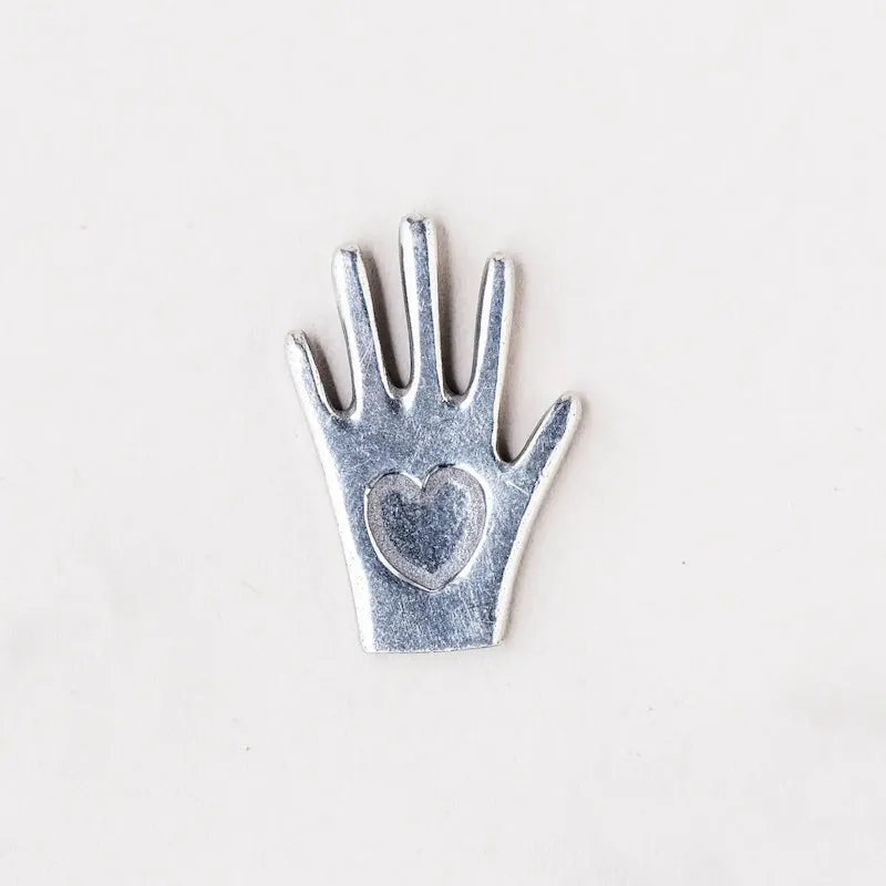 Pocket Charm Hand in Heart