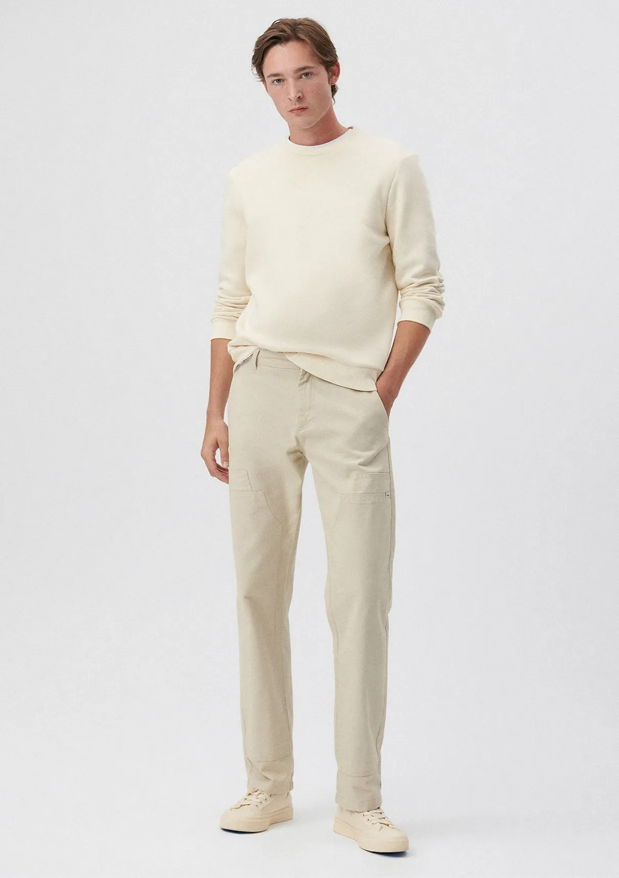 Pocket Detailed Beige Pants