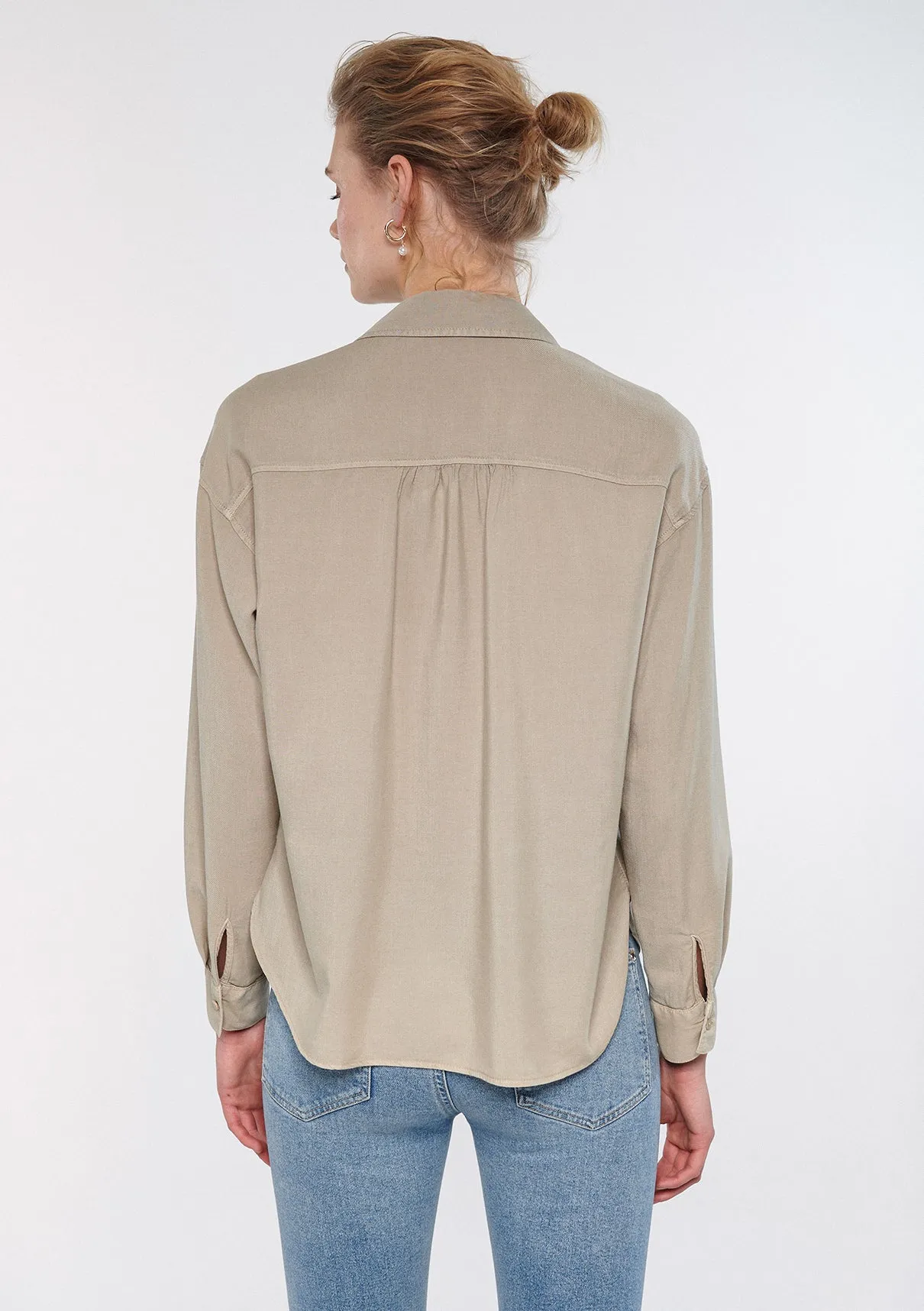 Pocket Detailed Beige Shirt
