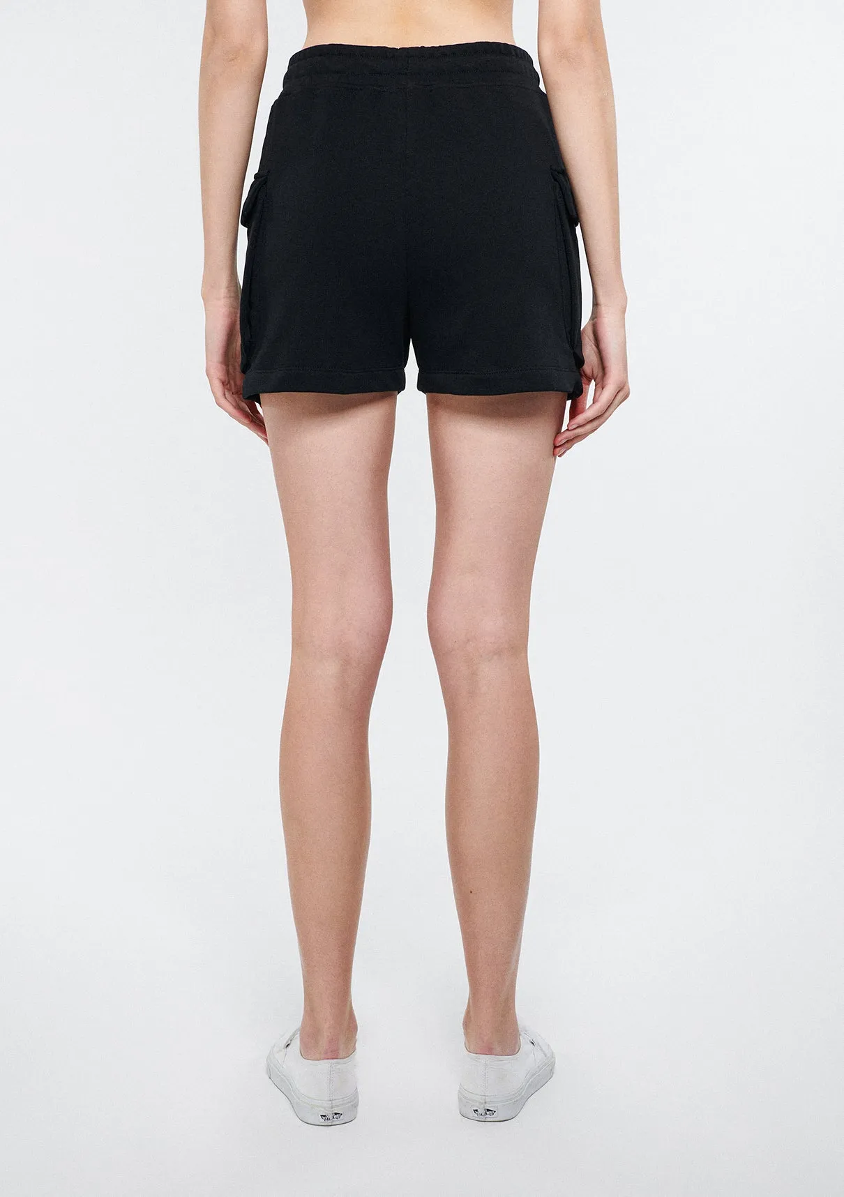 Pocket Detailed Black Shorts
