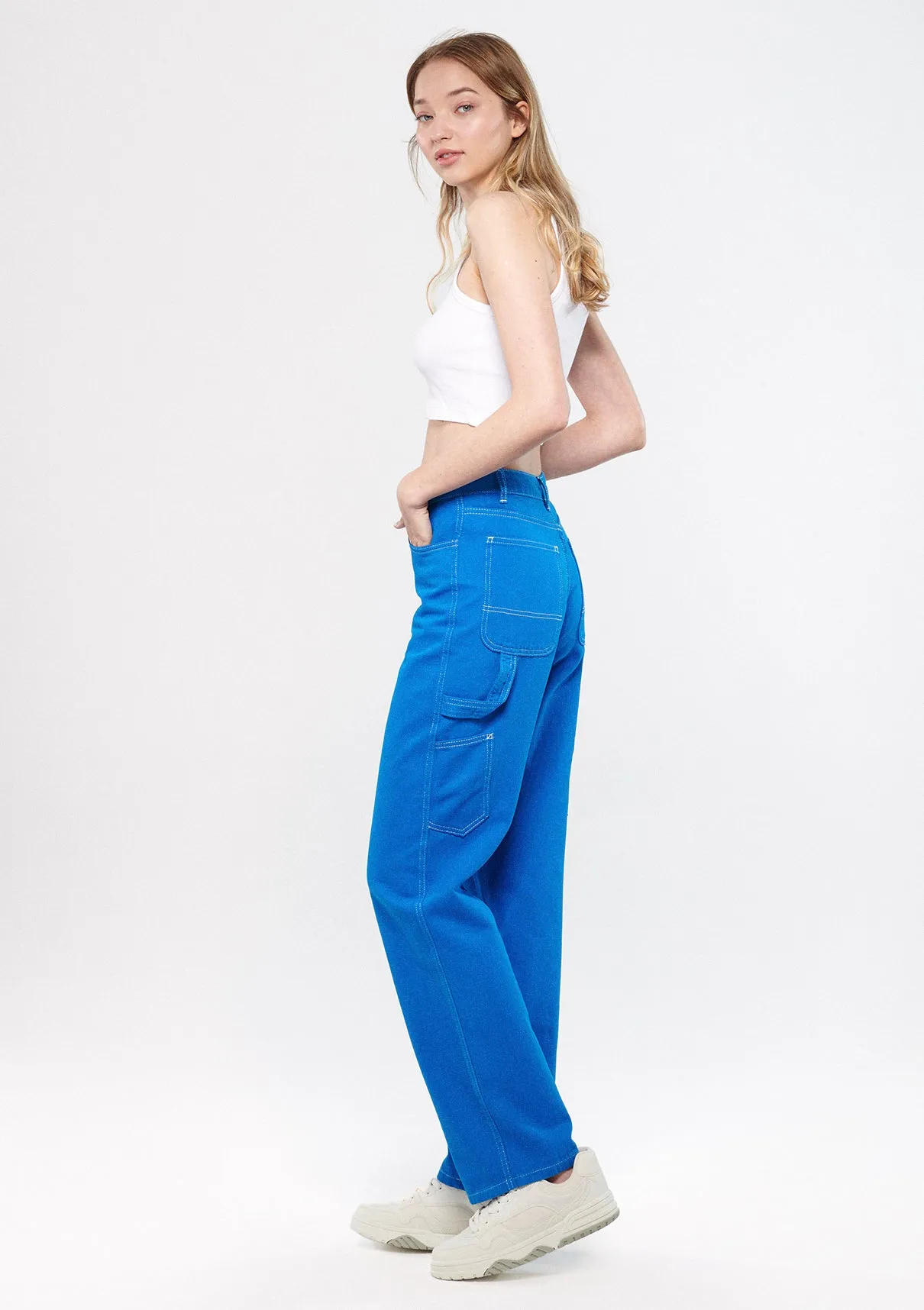 Pocket Detailed Blue Pants