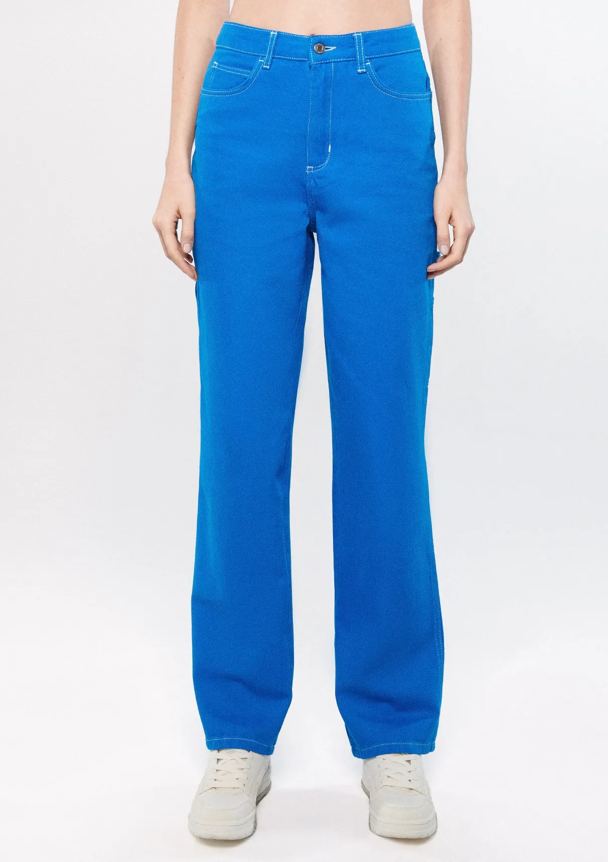 Pocket Detailed Blue Pants