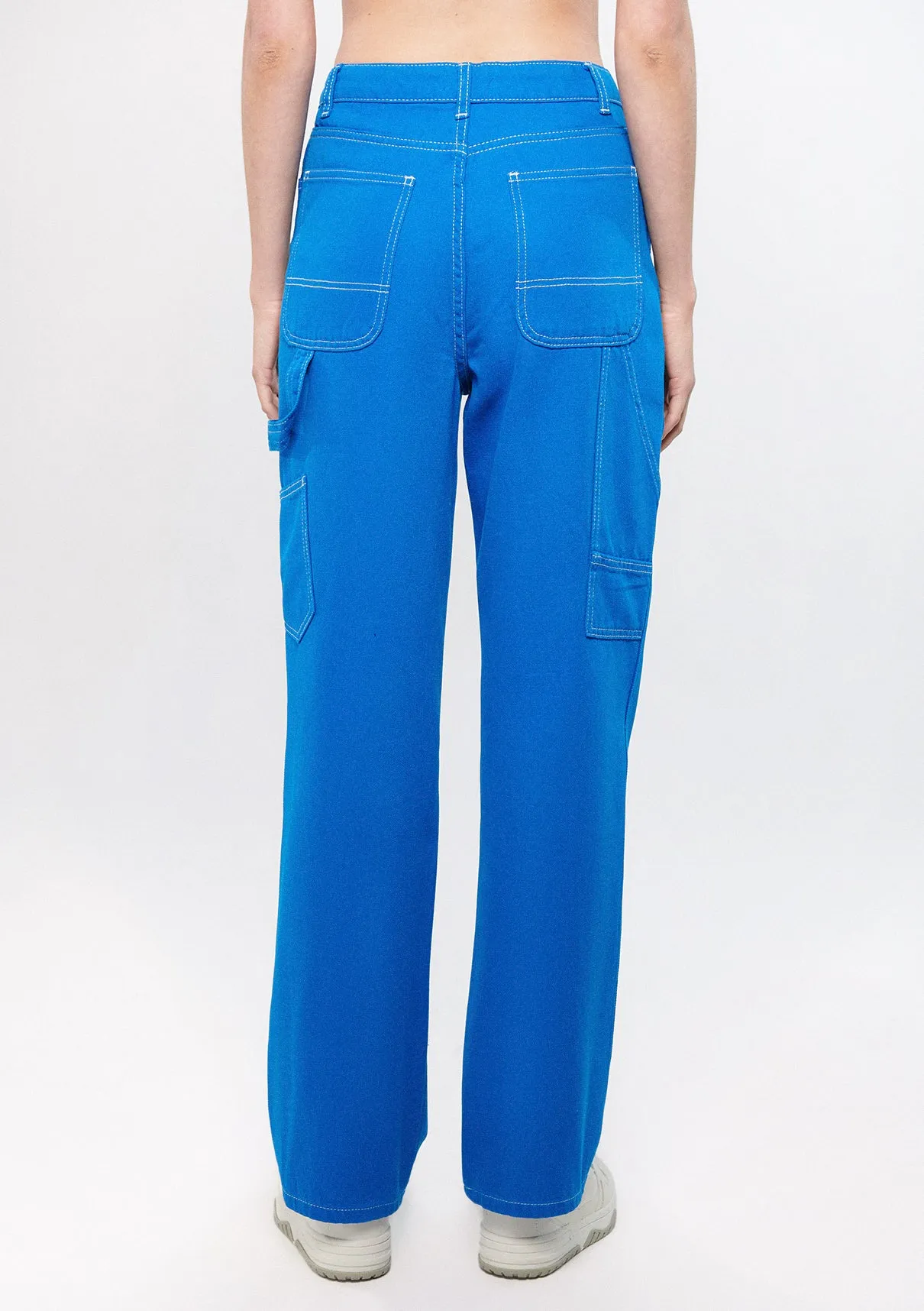 Pocket Detailed Blue Pants