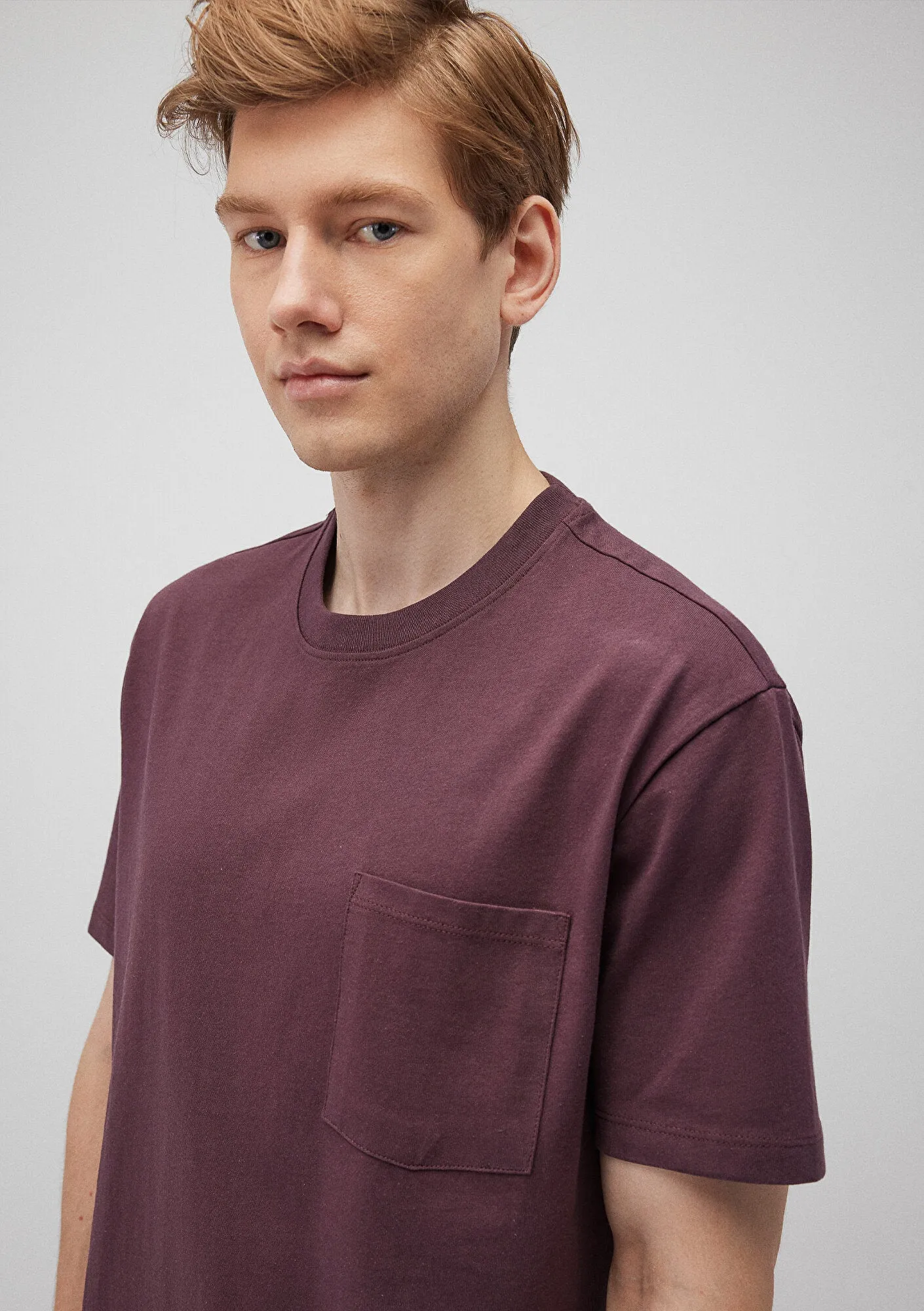 Pocket Detailed Brown Basic T-Shirt