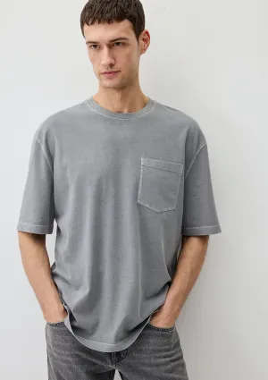 Pocket Detailed Gray T-Shirt