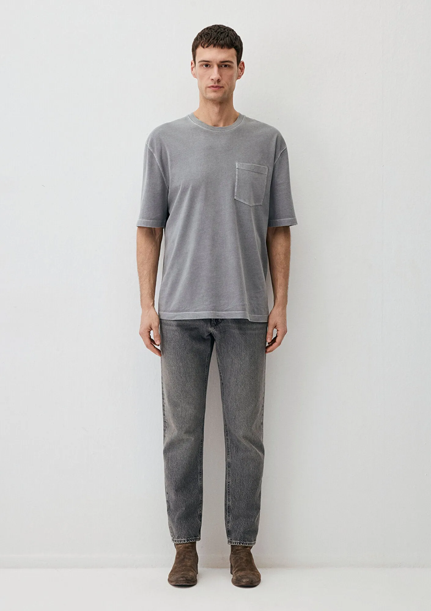Pocket Detailed Gray T-Shirt