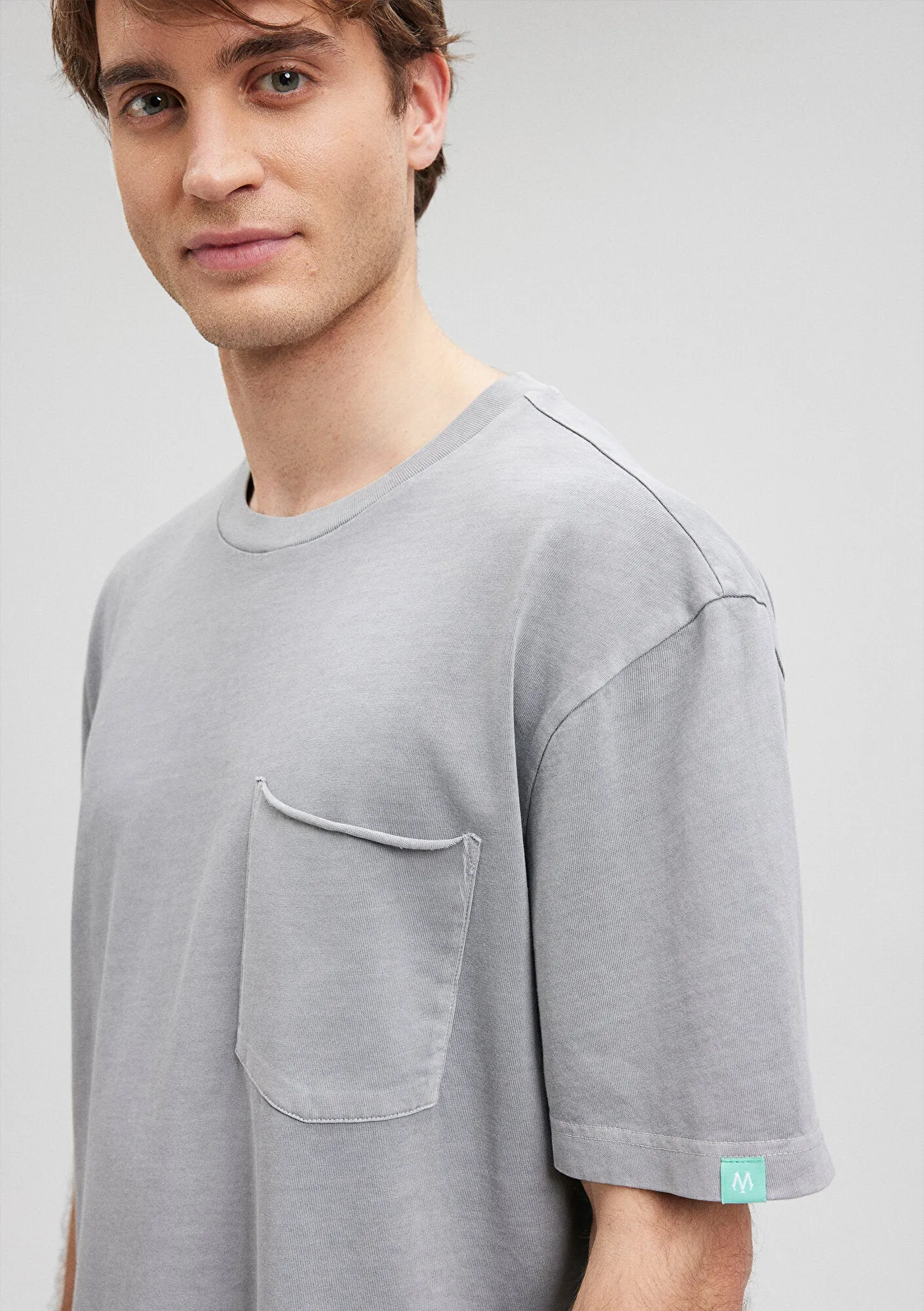 Pocket Detailed Grey T-Shirt