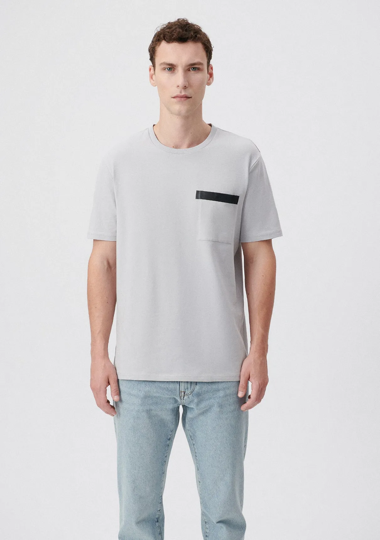 Pocket Detailed Grey T-Shirt