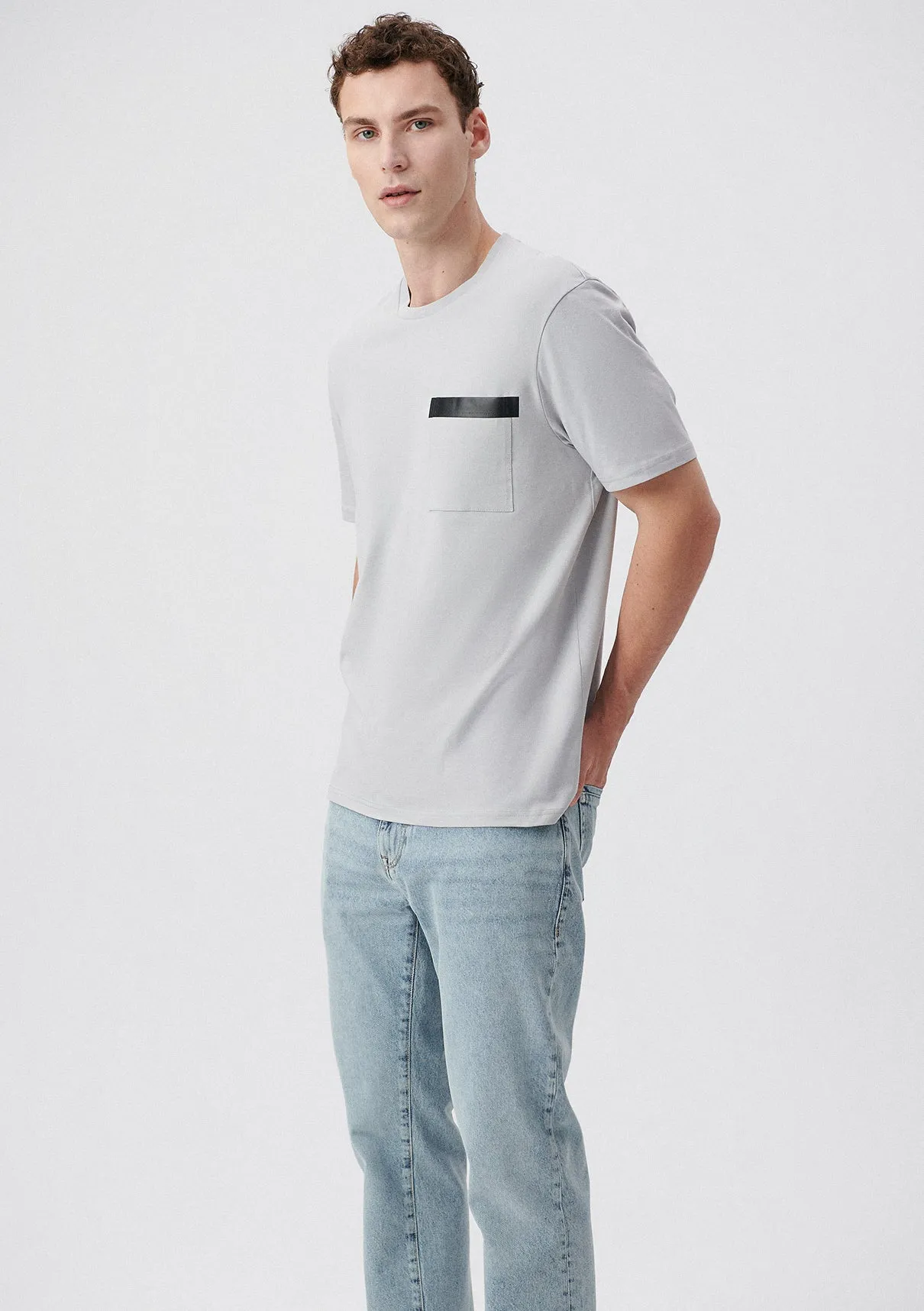 Pocket Detailed Grey T-Shirt