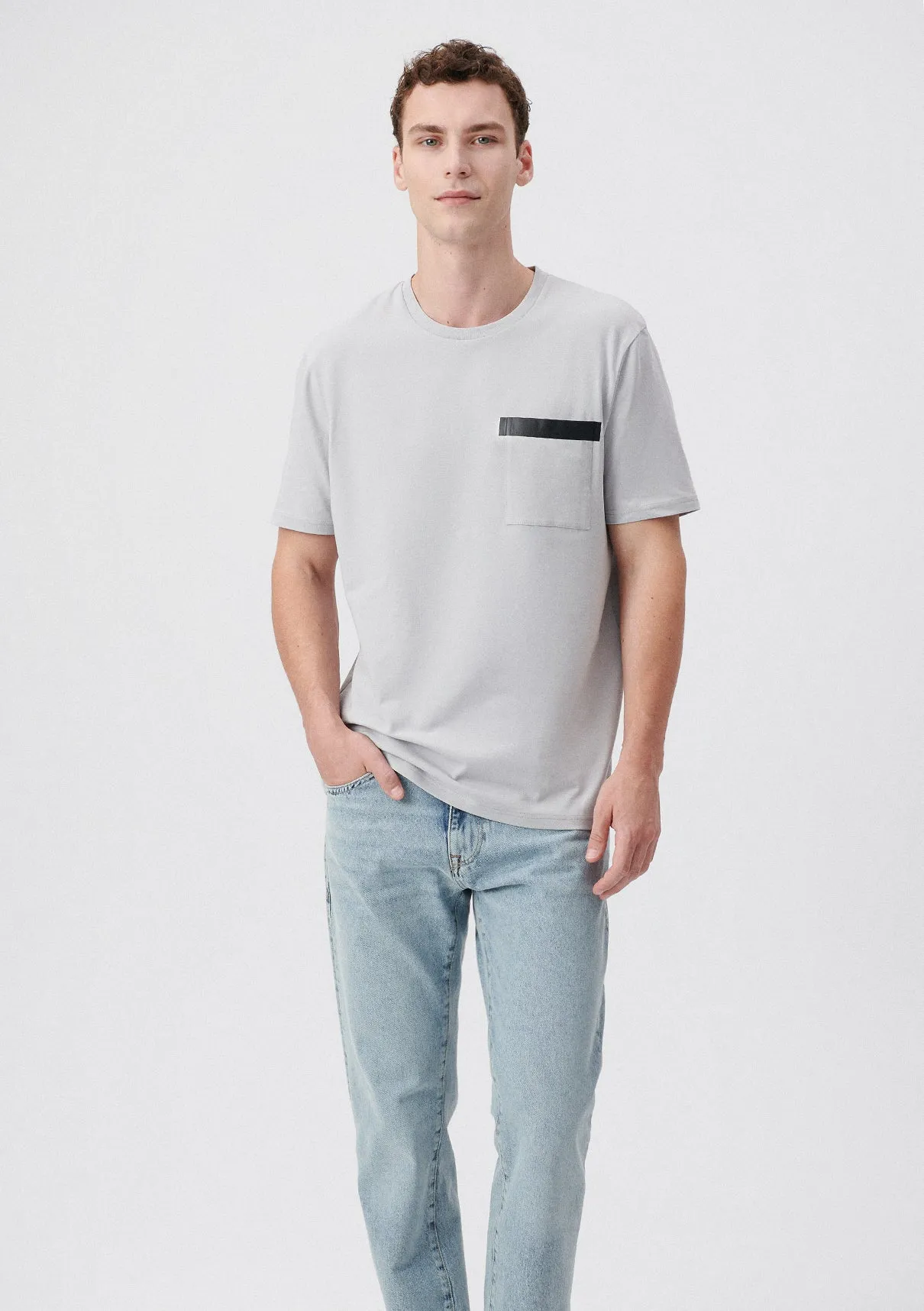 Pocket Detailed Grey T-Shirt