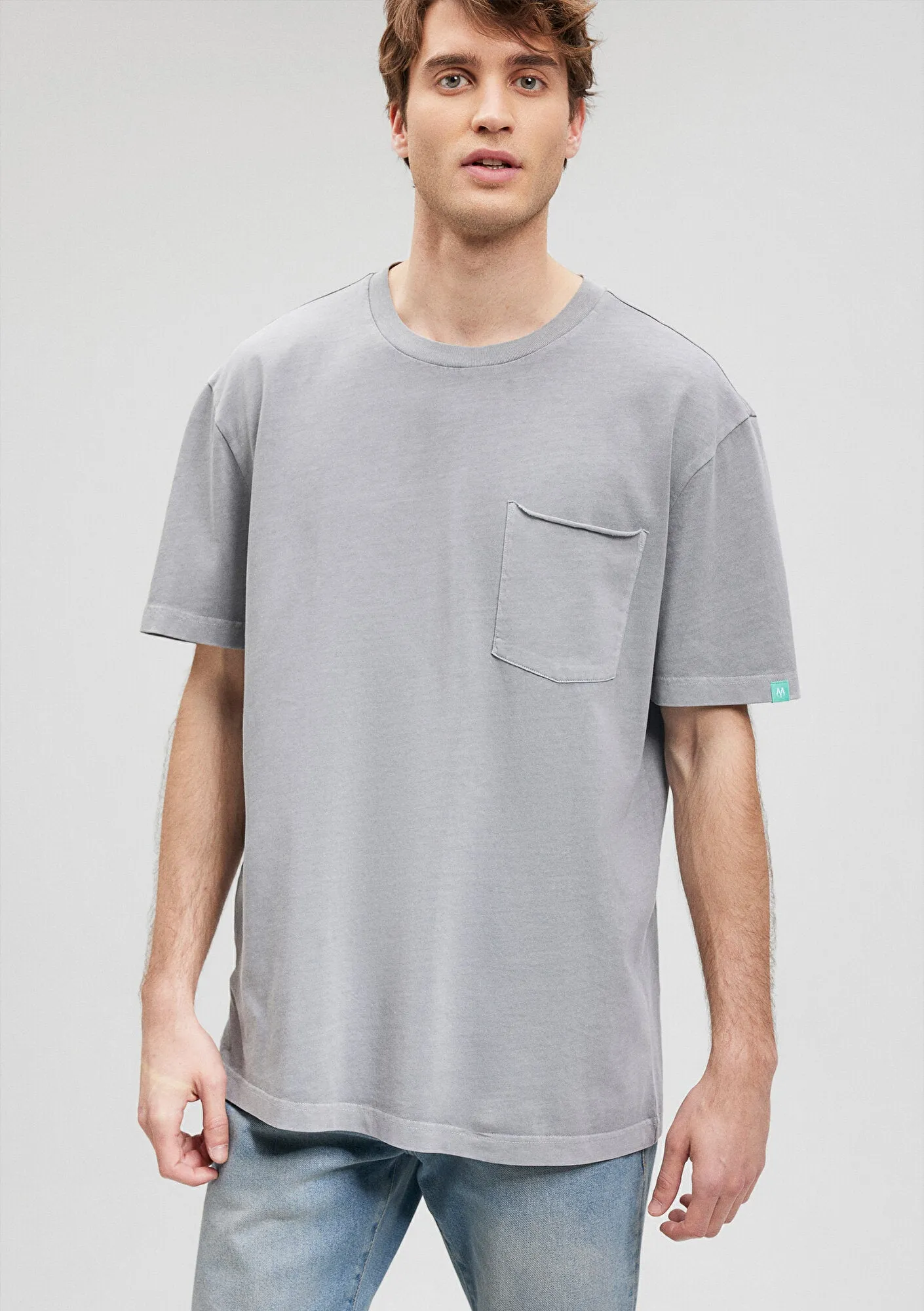 Pocket Detailed Grey T-Shirt