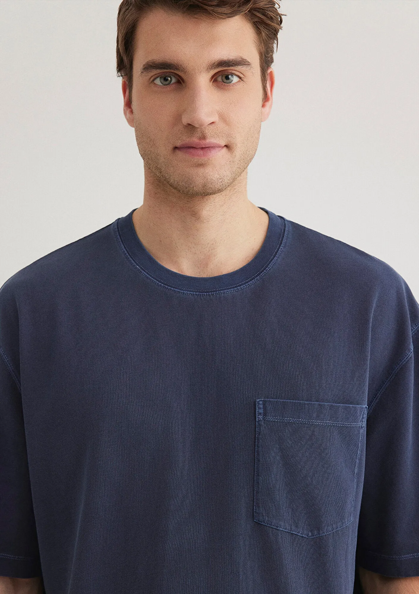 Pocket Detailed Navy Mavi T-Shirt