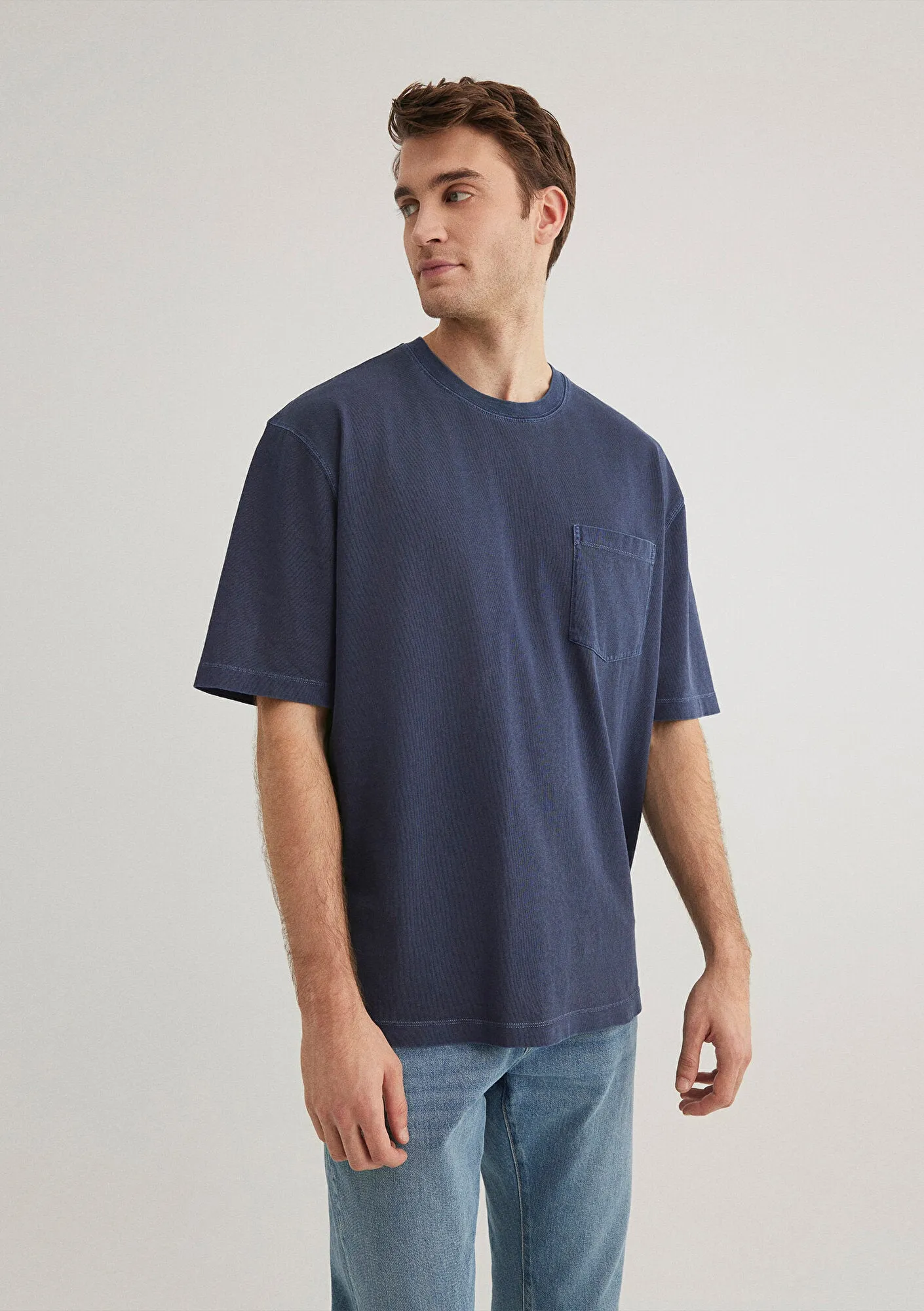 Pocket Detailed Navy Mavi T-Shirt