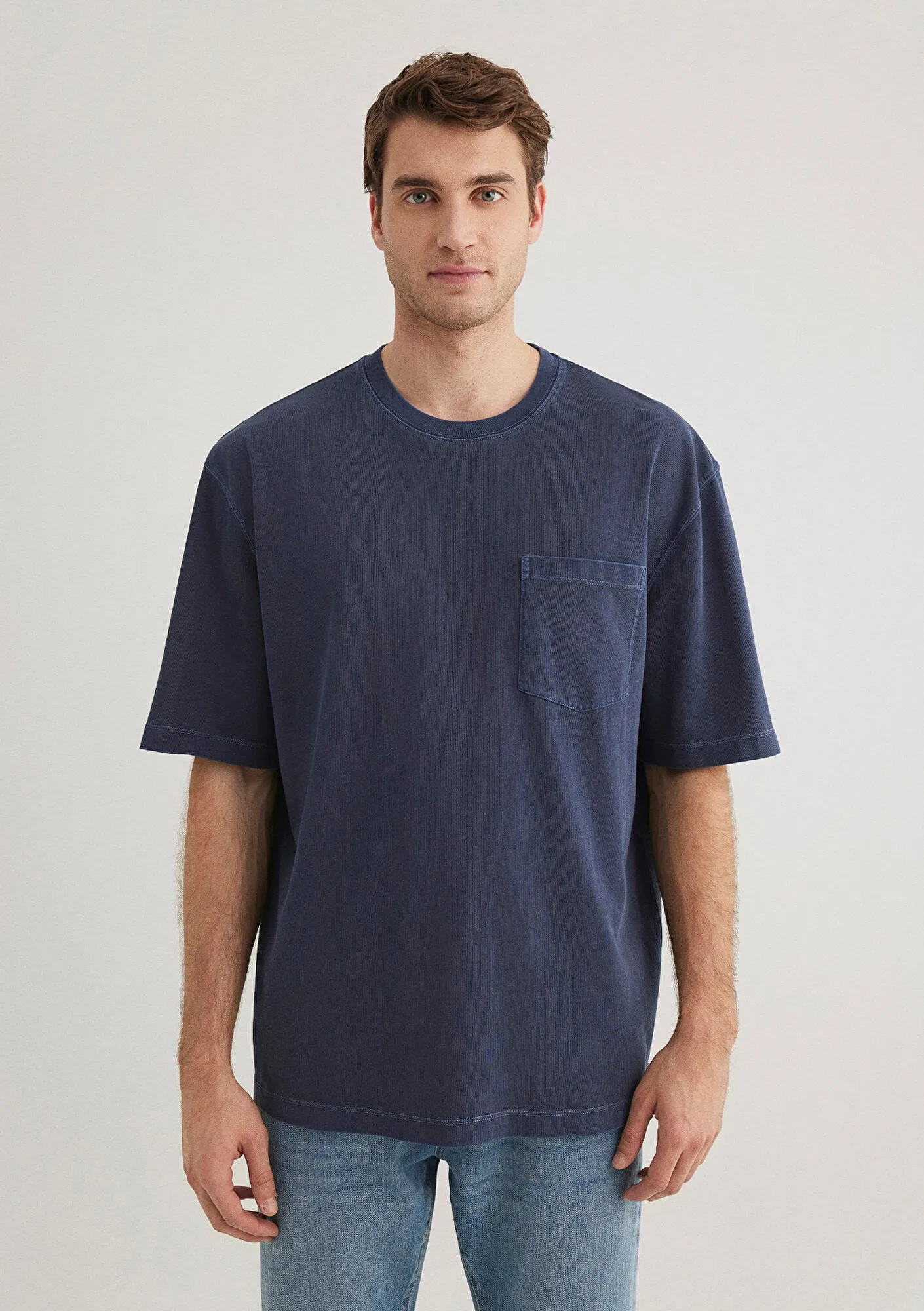 Pocket Detailed Navy Mavi T-Shirt