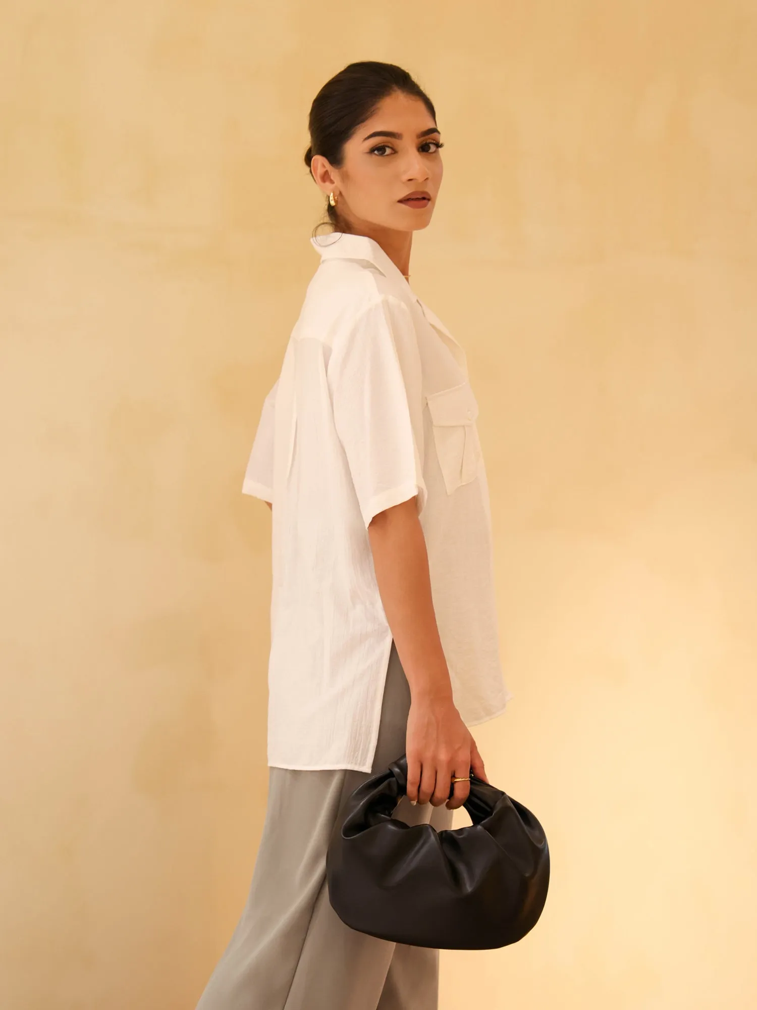 Pocket Detailed Oversized Shirt