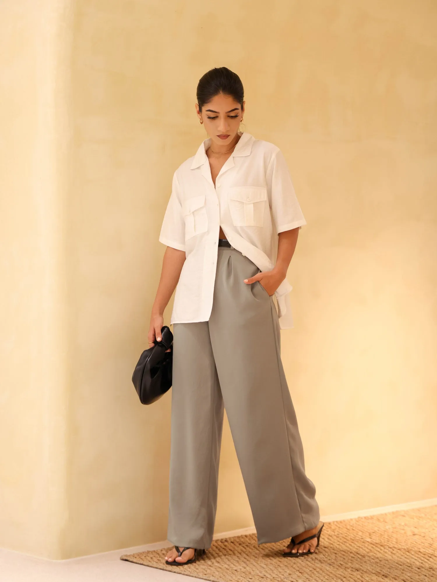 Pocket Detailed Oversized Shirt