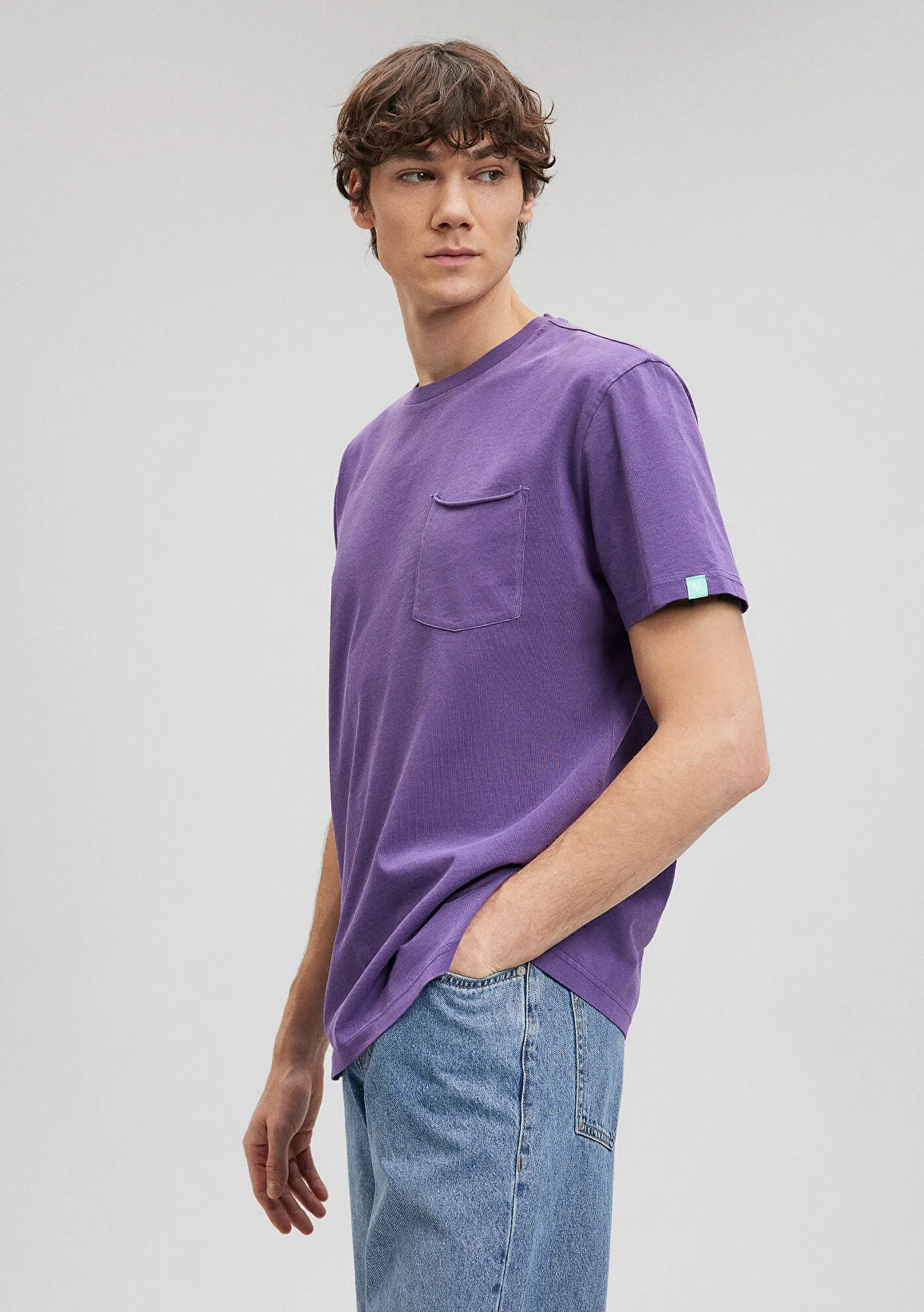 Pocket Detailed Purple T-Shirt