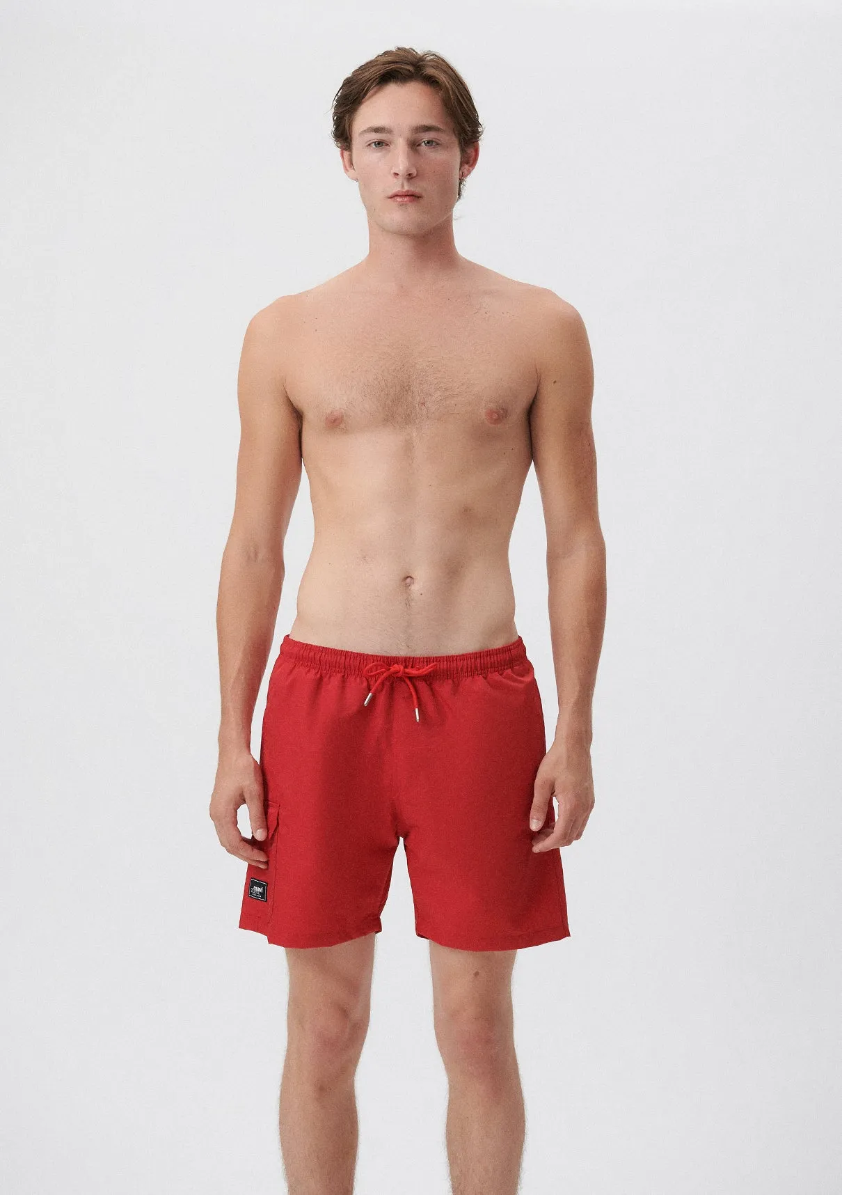 Pocket Detailed Red Trunks