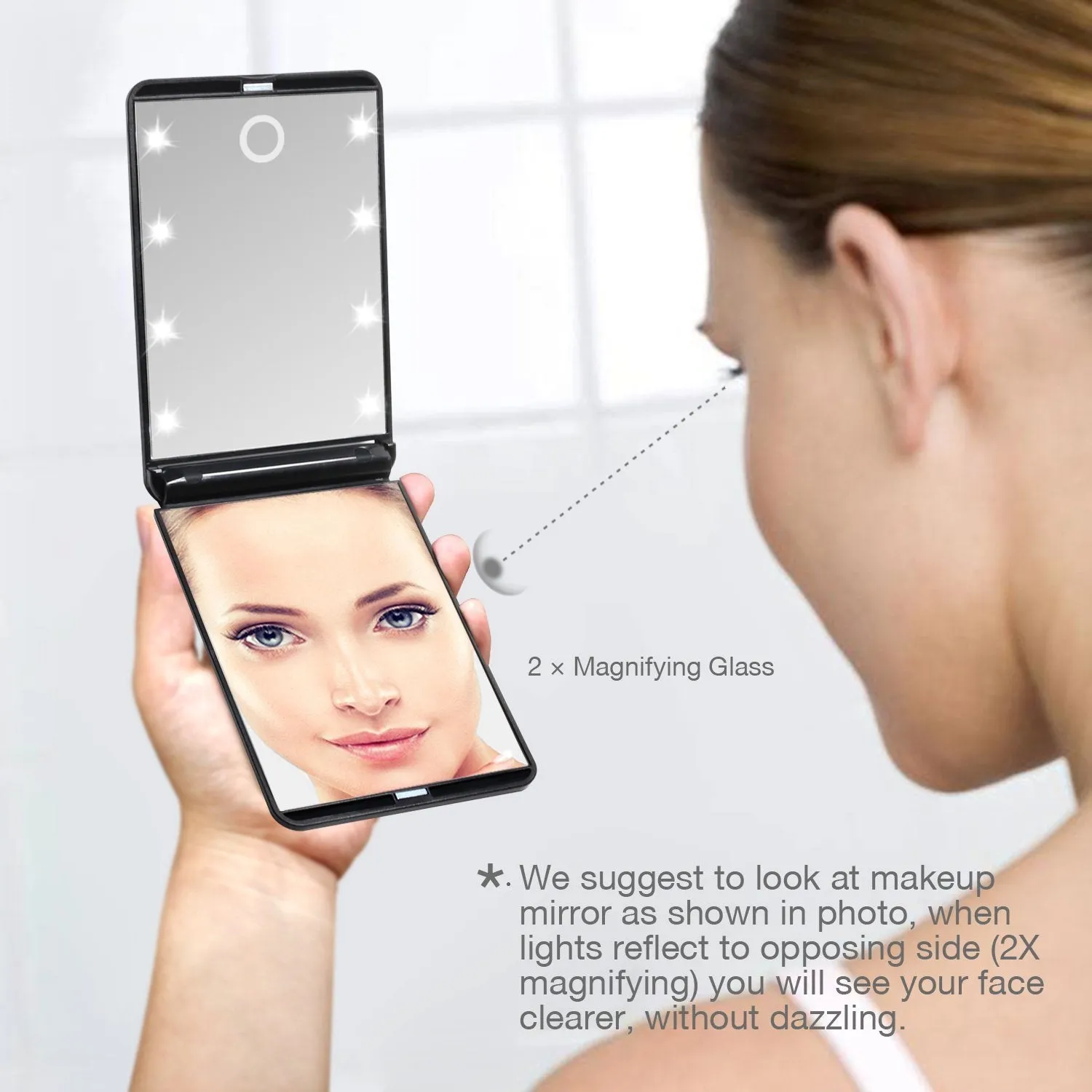 Pocket LED Travel Make Up Mirror