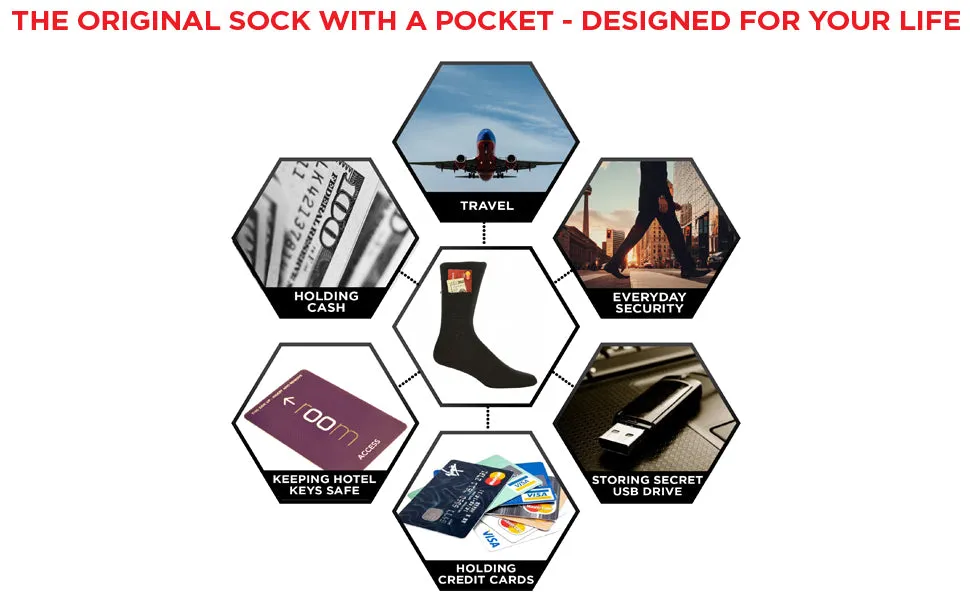 Pocket Socks®, Black Dress 3-Pack