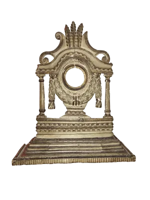 Pocket Watch Stand - 18th century French, Carved Polychrome