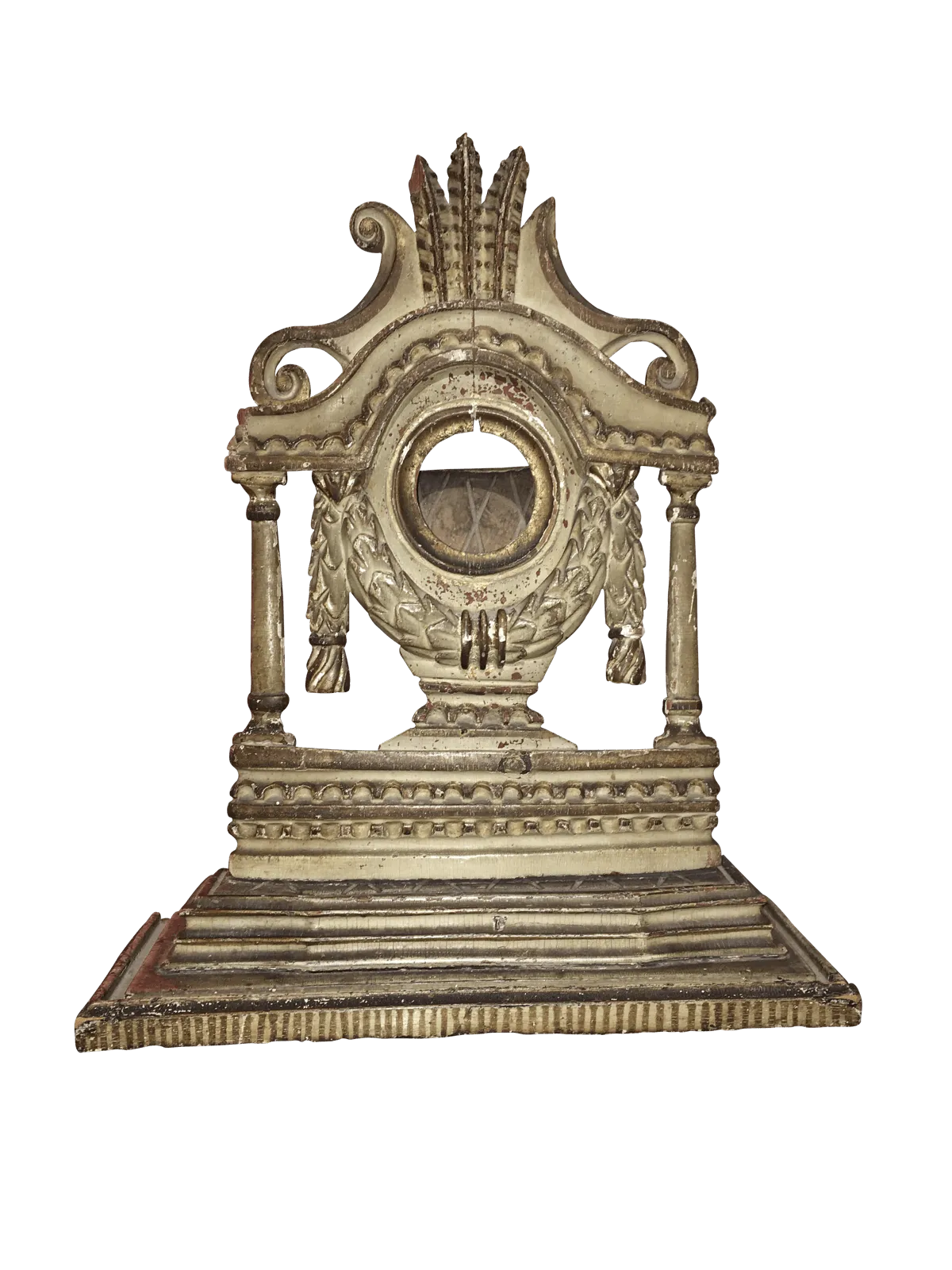 Pocket Watch Stand - 18th century French, Carved Polychrome