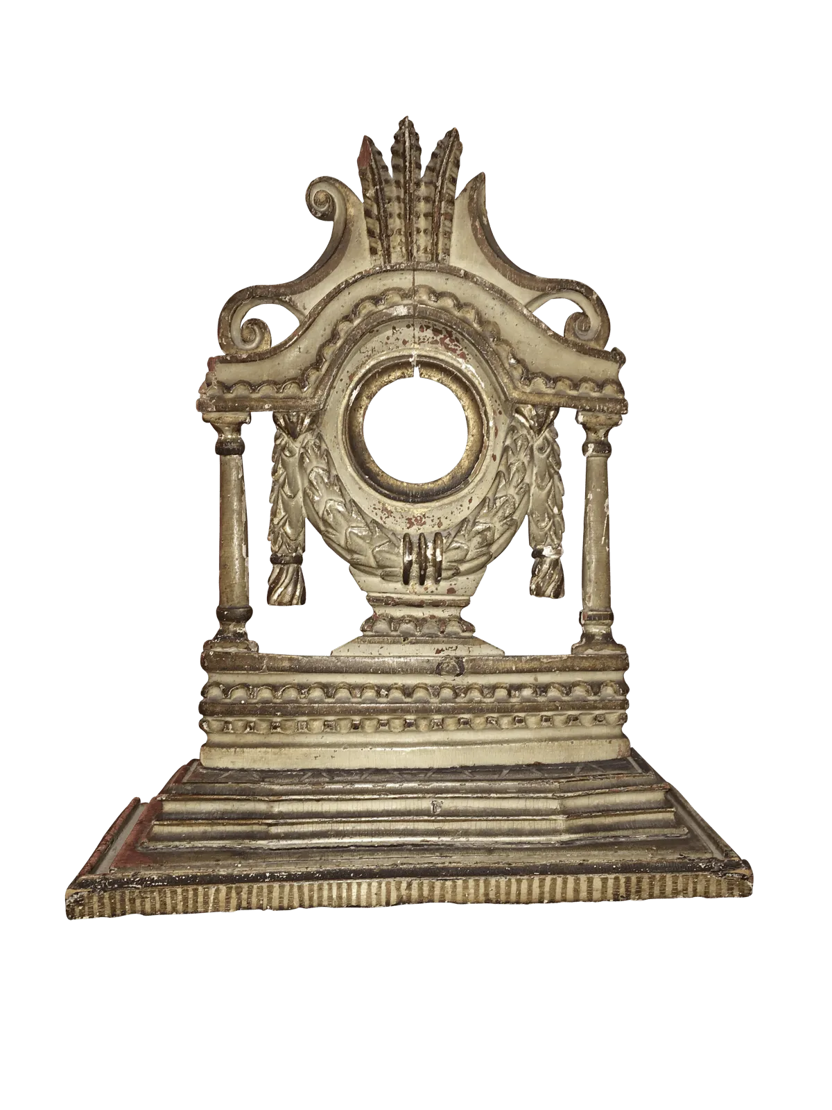 Pocket Watch Stand - 18th century French, Carved Polychrome