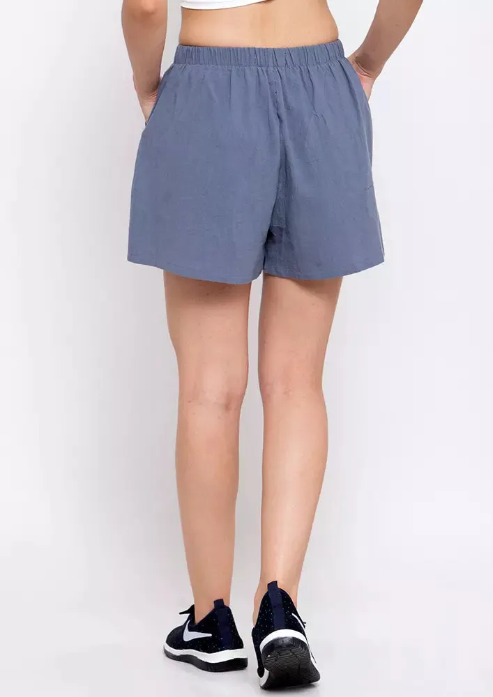 Pocketed Drawstring Flax Shorts