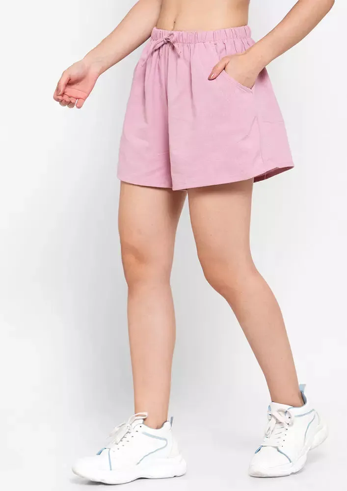 Pocketed Drawstring Flax Shorts