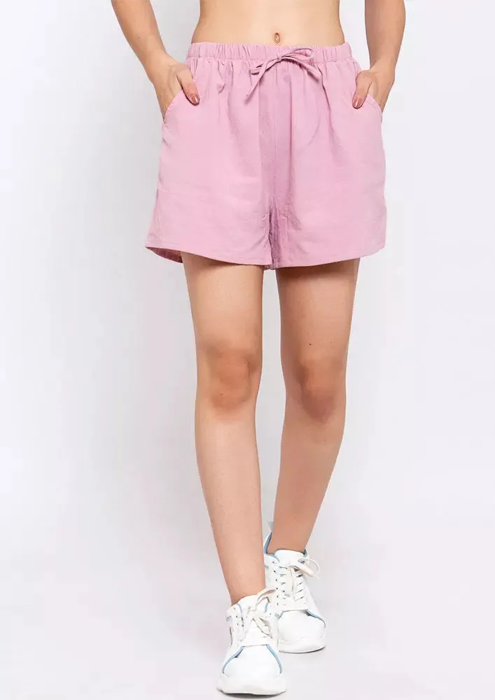 Pocketed Drawstring Flax Shorts