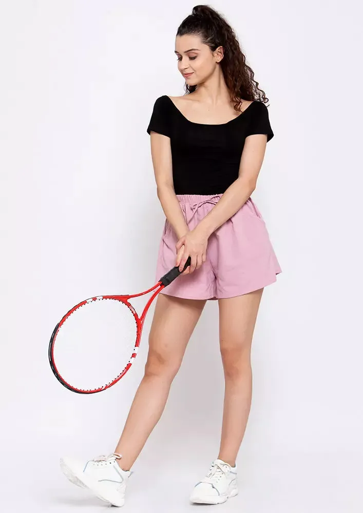 Pocketed Drawstring Flax Shorts