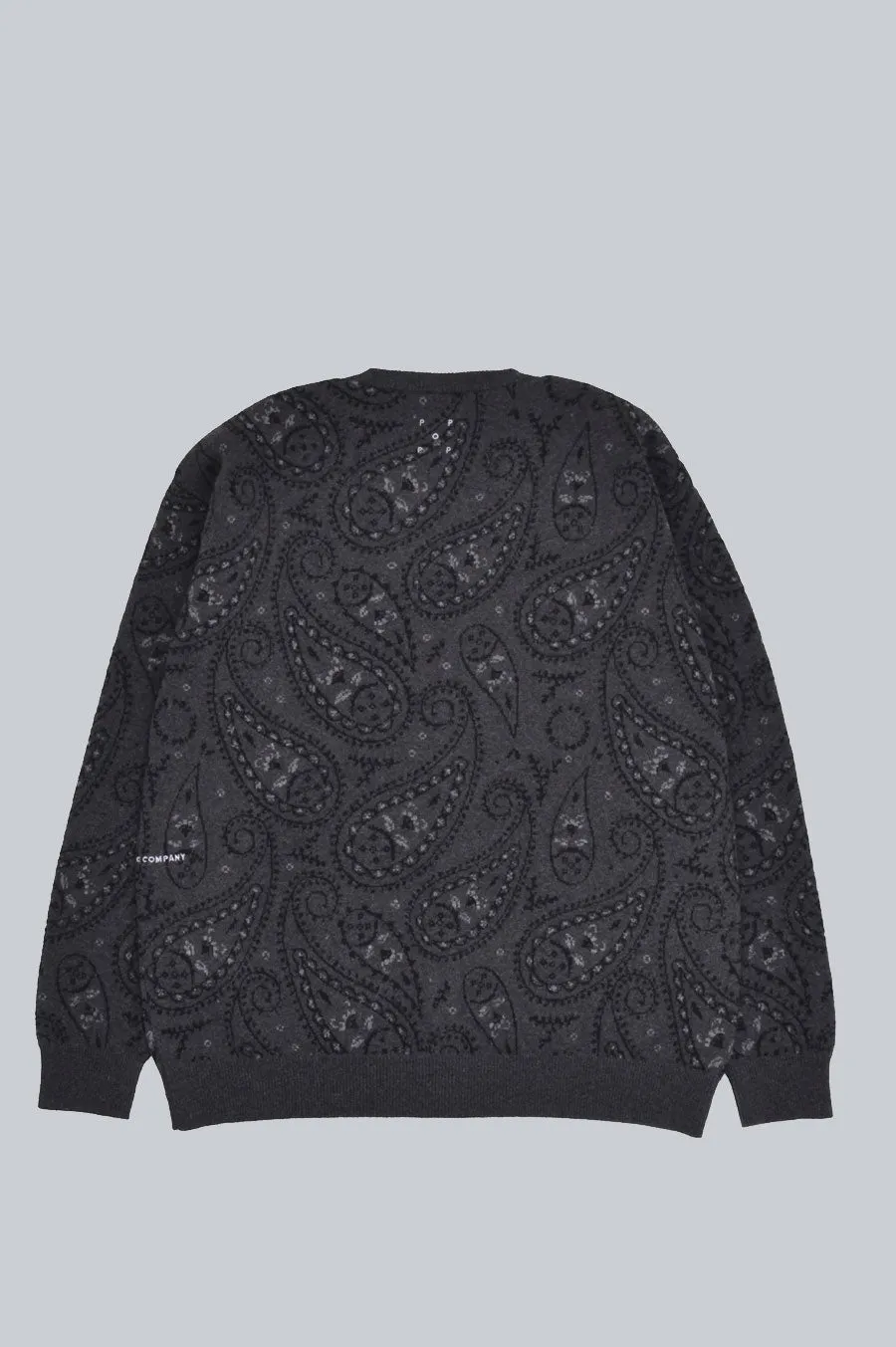 POP TRADING COMPANY PAISLEY KNITTED CARDIGAN ANTHRACITE